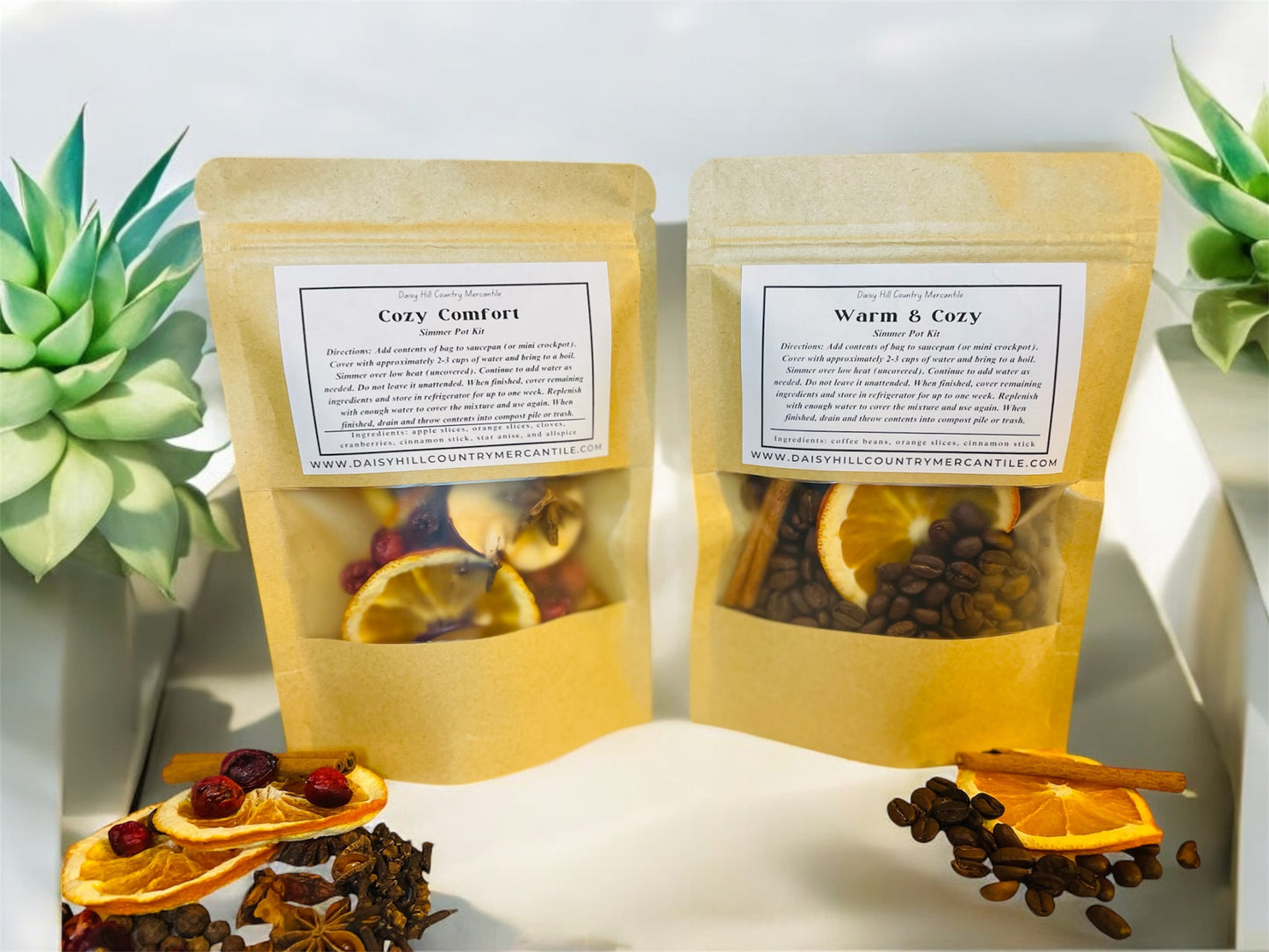 Holiday Simmer Pot Kit - Coffee Pot kit - Stovetop Potpourri – Teacher, Realtor, Client Gift -Bridal Shower Favors Gifts - Room Freshener