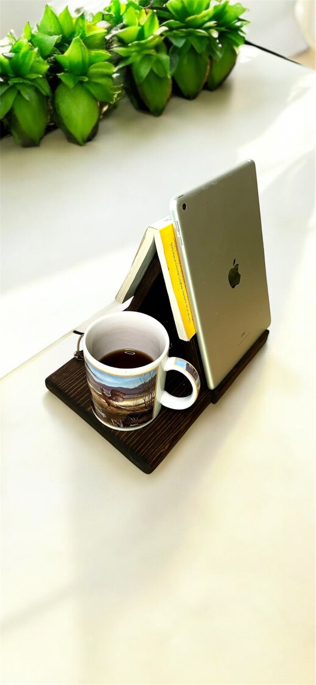 Wood Triangle Book Rest, Book Holder, Book Stand, iPad Stand, E-Reader Stand