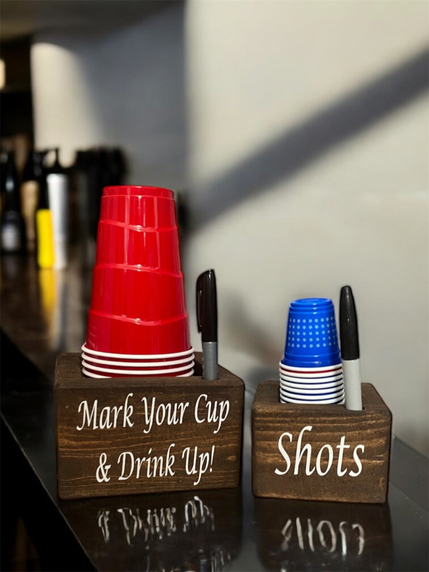 DIY Stackable Combo or Single Blank Cup Holder, Marker Holder, Barware, Wooden Cup holder, Cup Holder, Farmhouse Cup Box