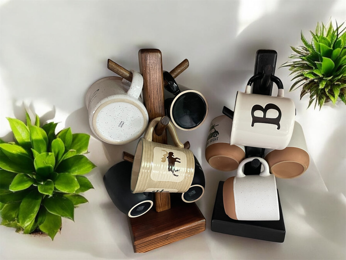 Coffee Cup Holder Stand / Wooden Mug Stand / Tree Cup Holder / Tiered Cup Holder / Coffee Cup Stand Holder