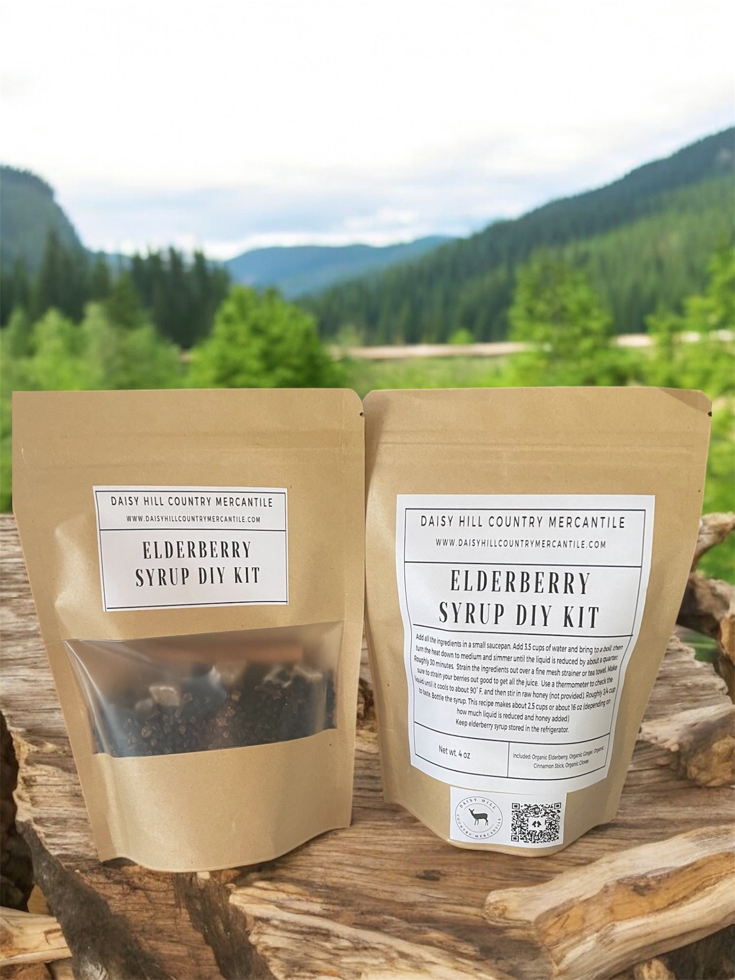 Organic Elderberry Syrup Kit ~ Dried Herbs ~ Earthly Elderberry ~ DIY Elderberry Syrup