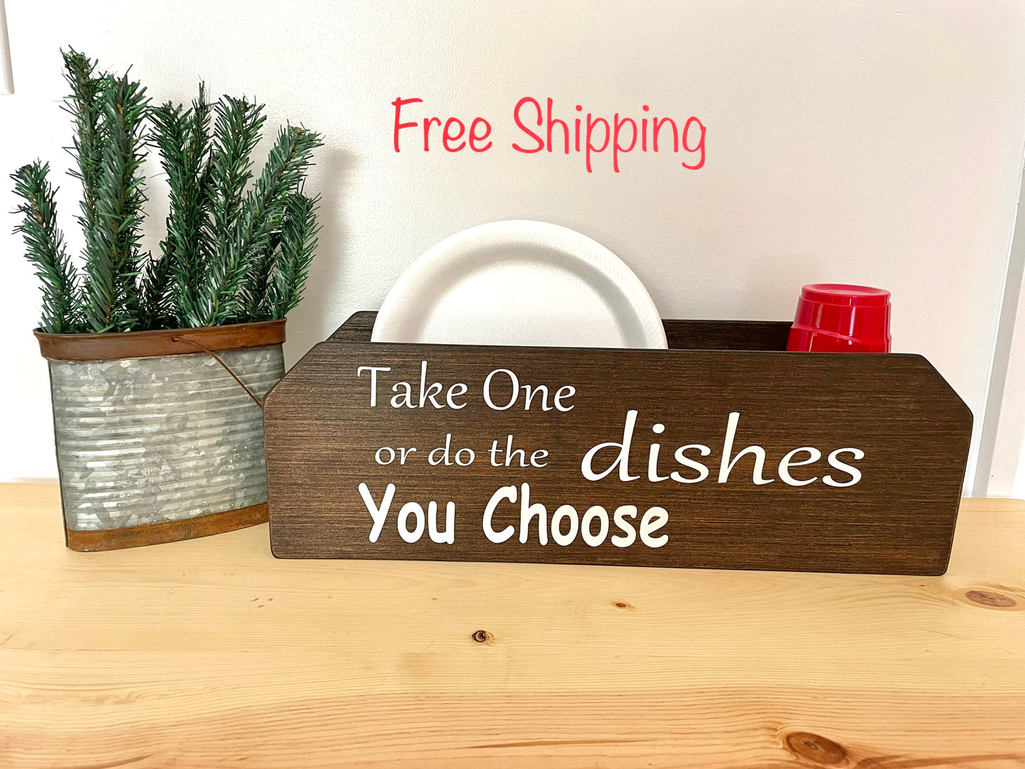 Kitchen Paper Plate Holder - Wood Kitchen Organizer