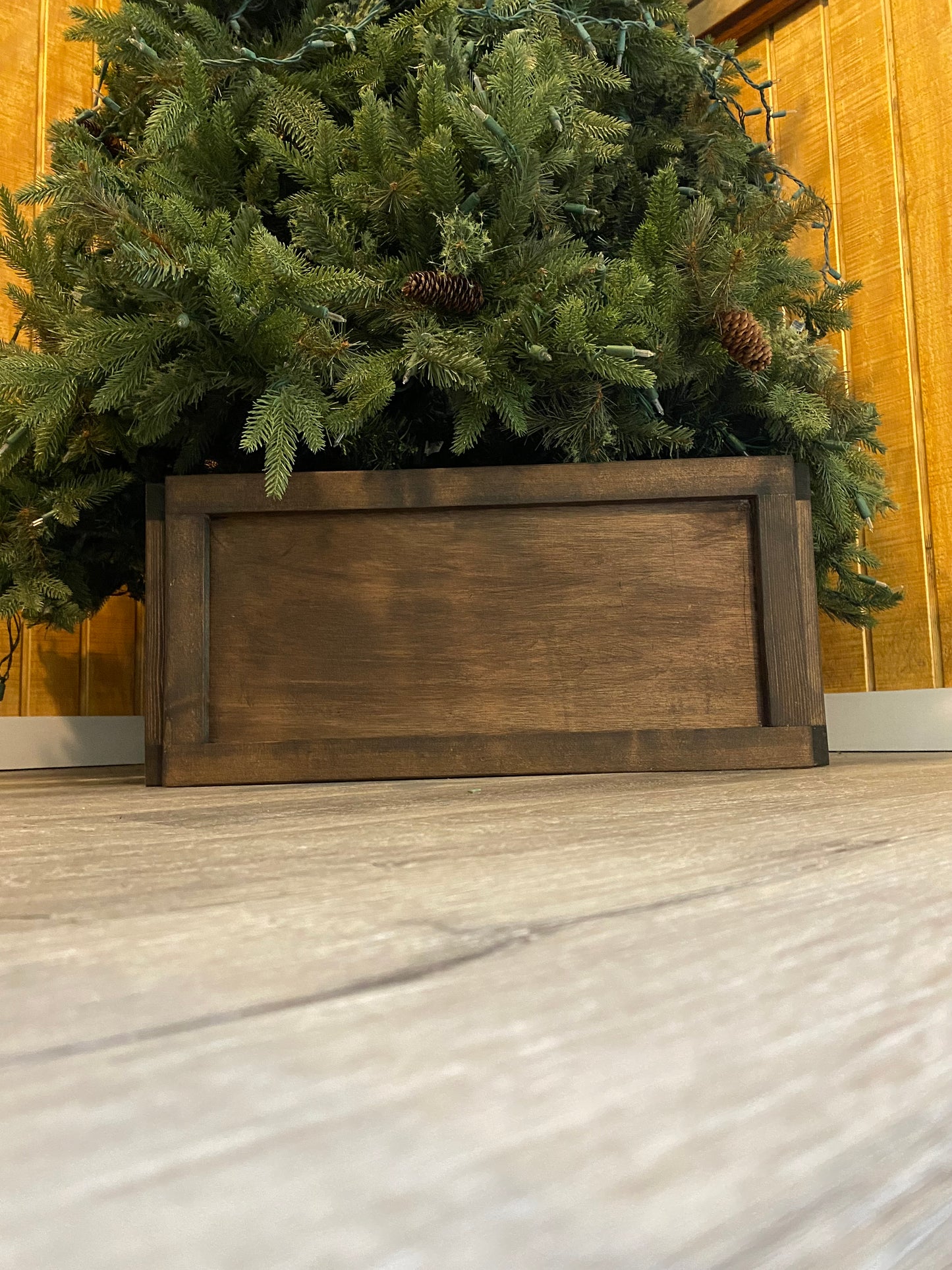 Christmas Tree Collar Holiday Box Collapsible Wood Rustic Farmhouse Decorations Xmas Skirt Custom or Personalized