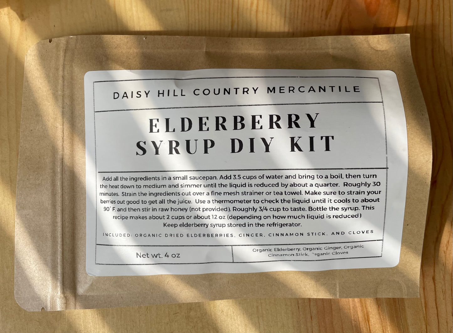 Organic Elderberry Syrup Kit ~ Dried Herbs ~ Earthly Elderberry ~ DIY Elderberry Syrup