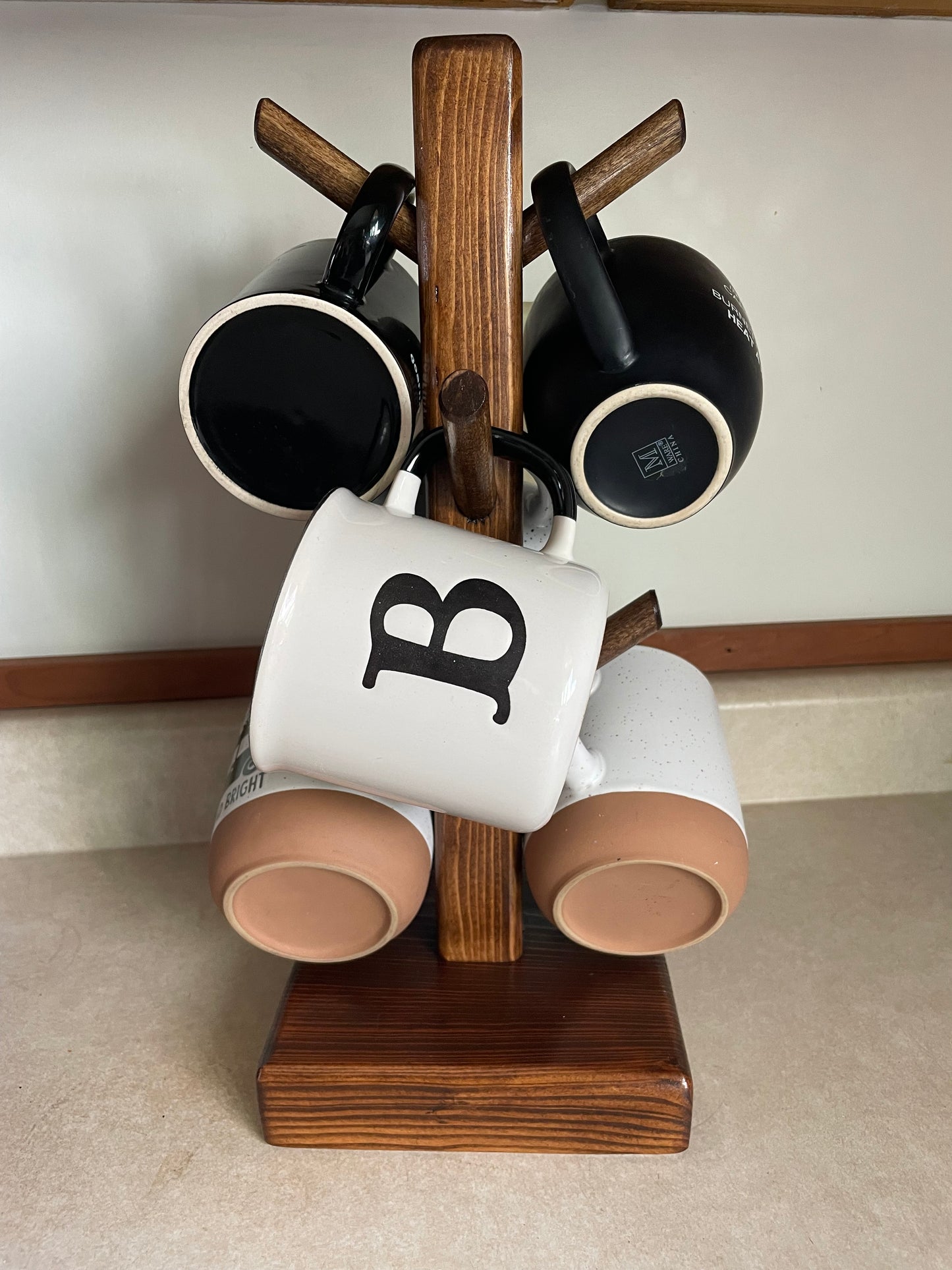 Coffee Cup Holder Stand / Wooden Mug Stand / Tree Cup Holder / Tiered Cup Holder / Coffee Cup Stand Holder