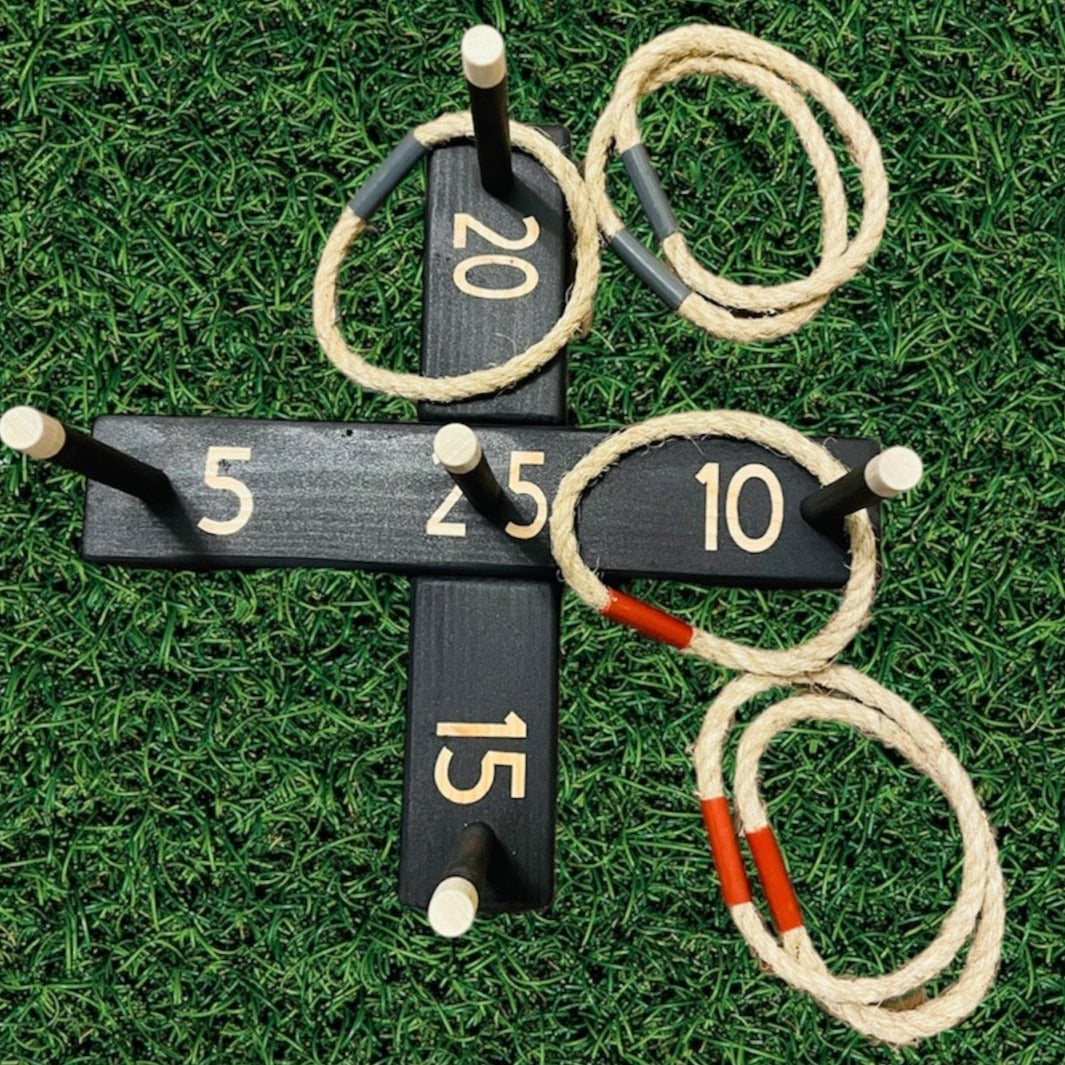 Rope Toss Ring Toss Outdoor Lawn/Yard Game with 6 Rings Free US Shipp