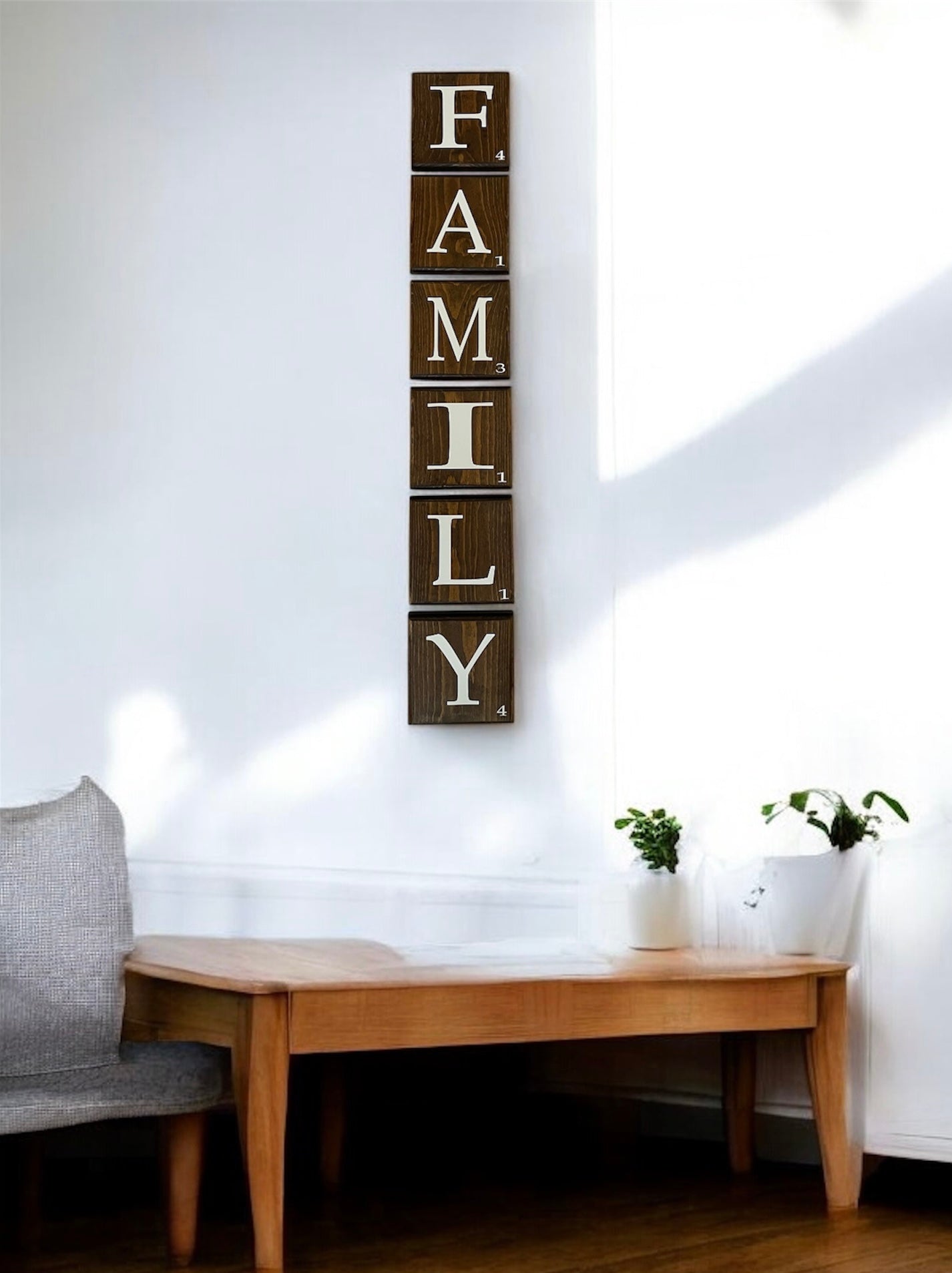 Scrabble Tile Wall Art 5.5" x 5.5" Letters ~ Family Tree ~ This is Us~ Family Scrabble Letters