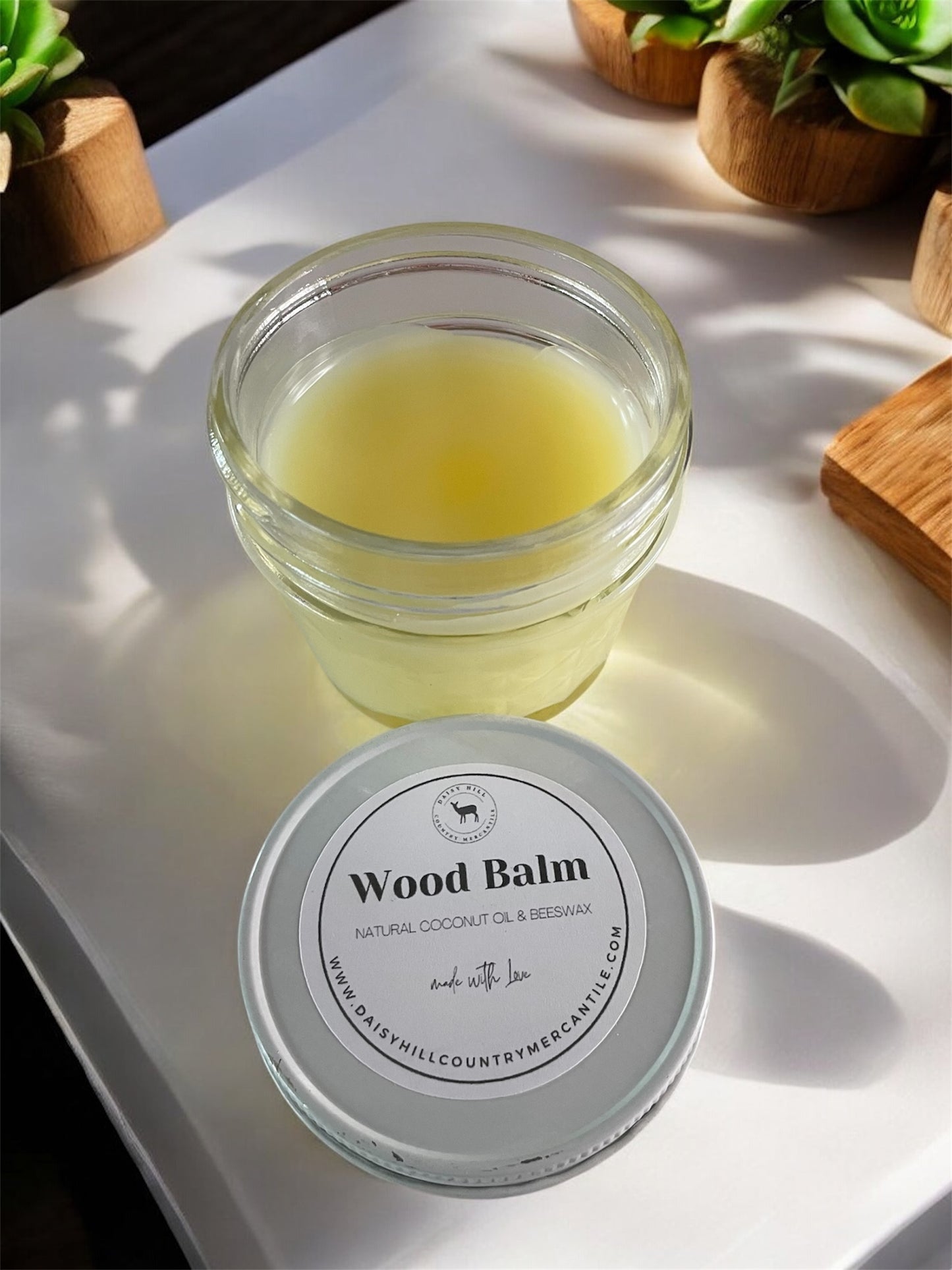 Natural Wood Balm ~ Beeswax Balm ~Wood Utensils ~ Cutting Board~ Butcher Block ~ Furniture Polish ~ Wood Conditioner ~ 4 oz Jar
