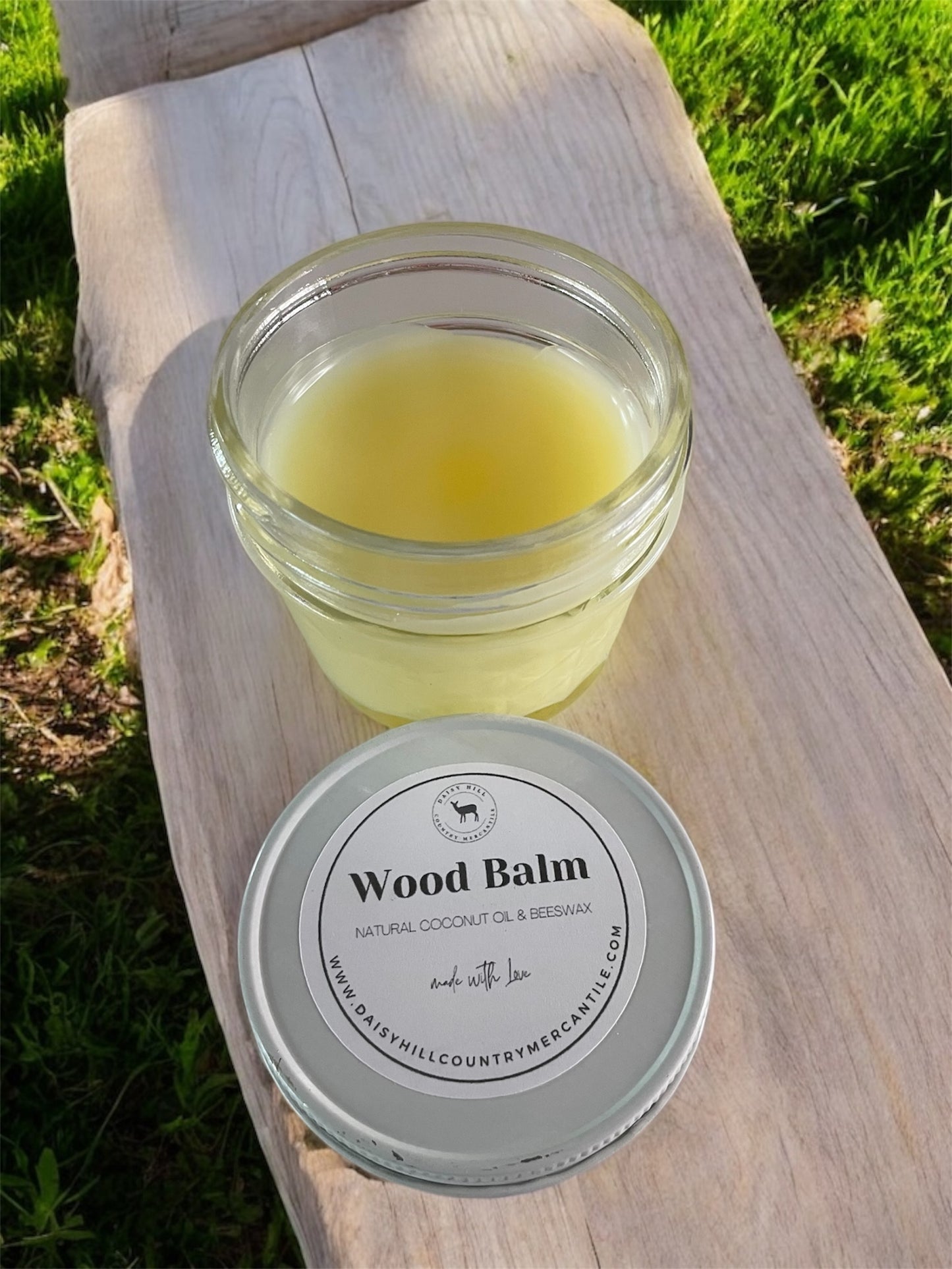 Natural Wood Balm ~ Beeswax Balm ~Wood Utensils ~ Cutting Board~ Butcher Block ~ Furniture Polish ~ Wood Conditioner ~ 4 oz Jar