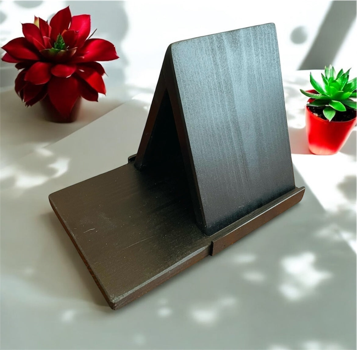 Wood Triangle Book Rest, Book Holder, Book Stand, iPad Stand, E-Reader Stand
