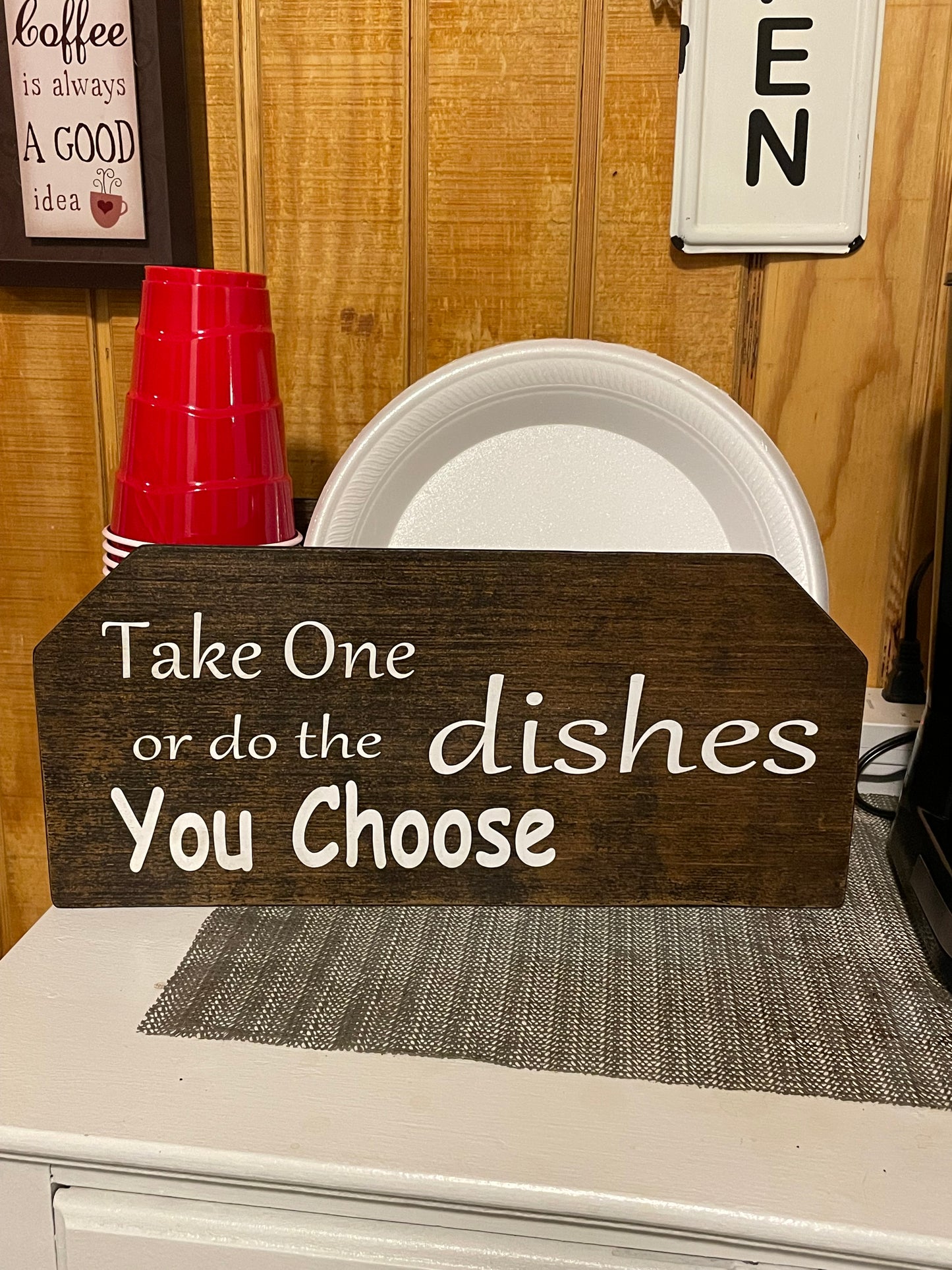 Kitchen Paper Plate Holder - Wood Kitchen Organizer