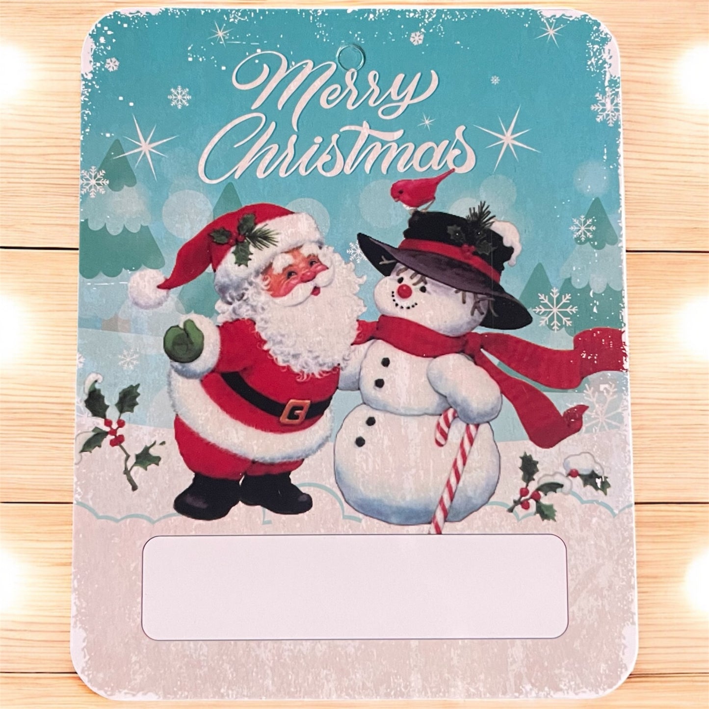 Vintage Christmas Money Holder: Santa, Snowman Gift Card Ornament