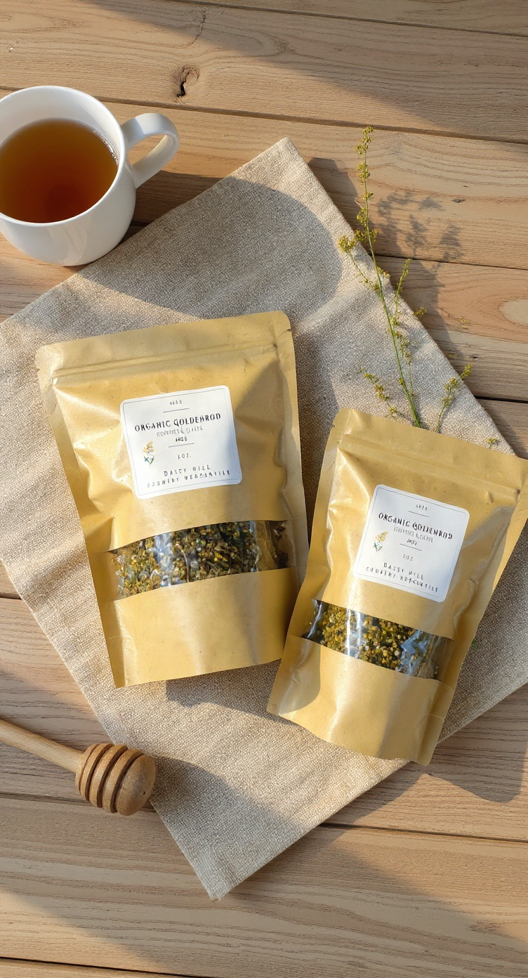 Organic Dried Goldenrod Herb Leaves and Flowers - Teas
