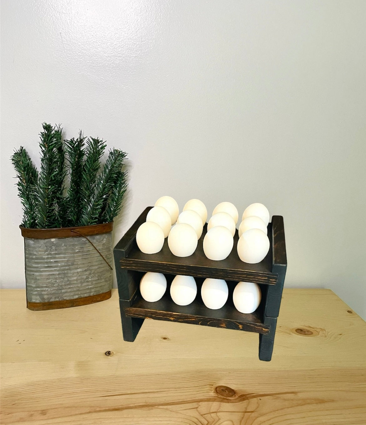 Farmhouse Stackable Wood Egg Holder L Egg Storage L Fresh Egg
