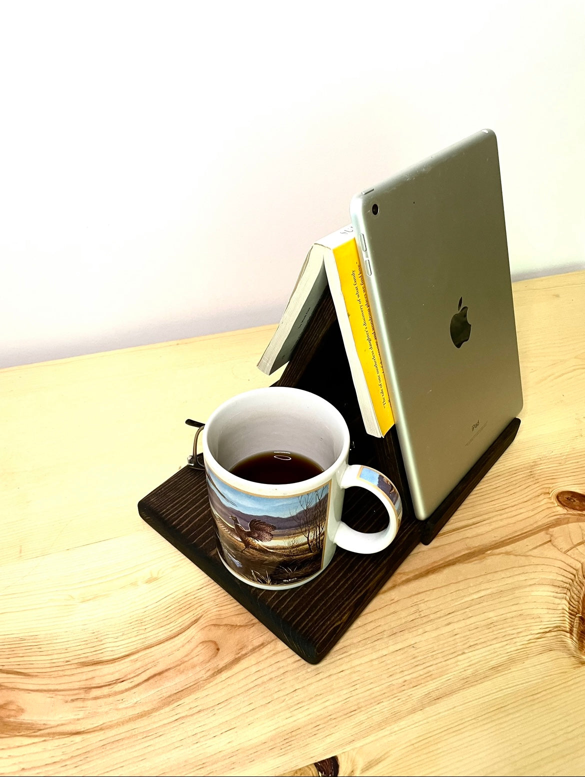 Wood Triangle Book Rest, Book Holder, Book Stand, iPad Stand, E-Reader Stand