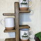 Cup Holder Stand / Wooden Mug Stand / Display Shelf / Tiered Cup Holder / Coffee Cup Stand Holder