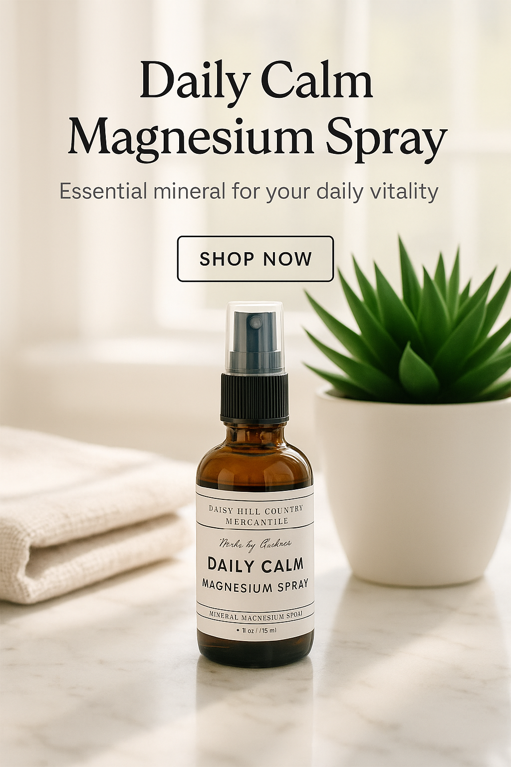 Magnesium Spray ~ with or without Essential Oils, Magnesium Chloride Oil ~Topical Mineral Spray