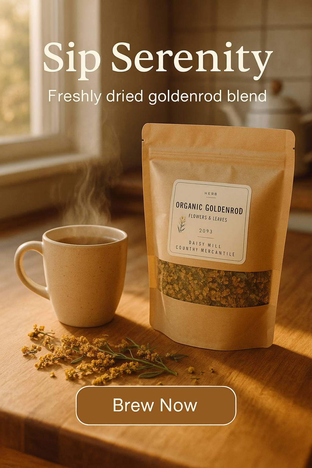 Organic Dried Goldenrod Herb Leaves and Flowers - Teas