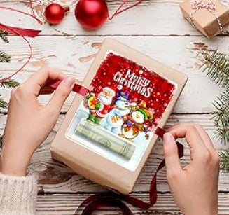Vintage Christmas Money Holder: Santa, Snowman Gift Card Ornament