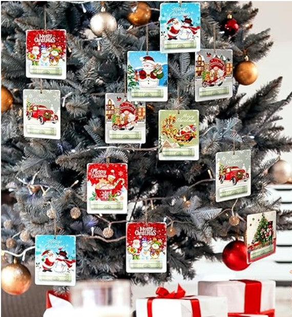 Vintage Christmas Money Holder: Santa, Snowman Gift Card Ornament